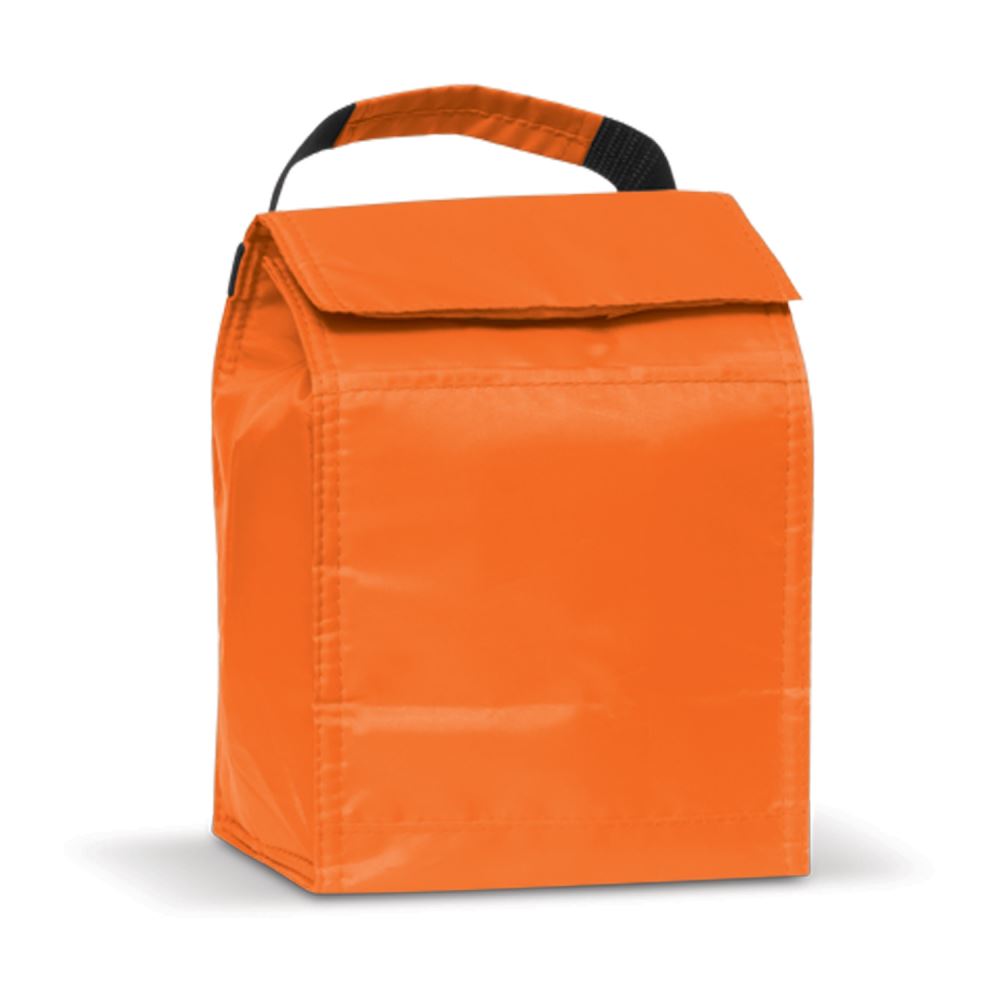 Bright orange Solo Lunch Cooler Bags, set of three, ideal for meals on-the-go with durable insulation and extra storage pocket.