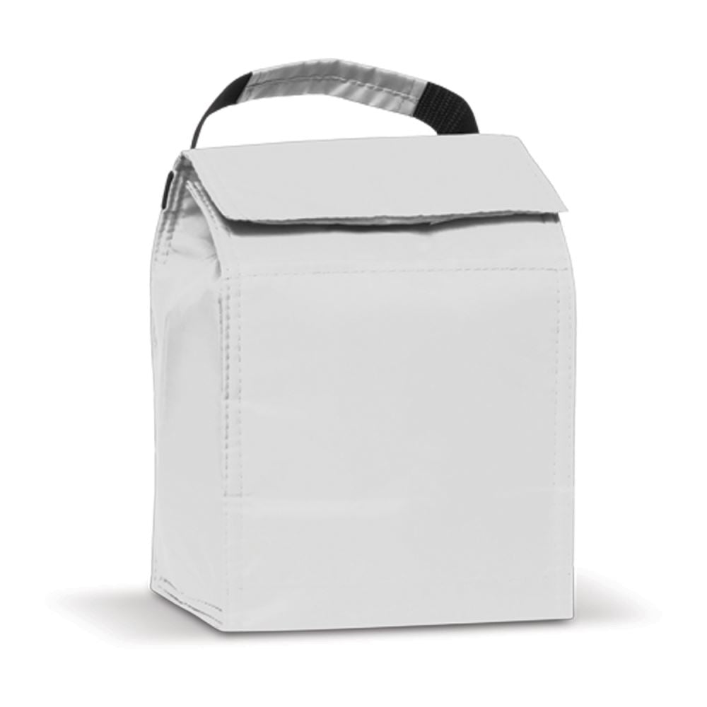 Pack of 3 white Solo Lunch Cooler Bags, insulated for freshness, with external pocket for utensils, perfect for lunches on the go.