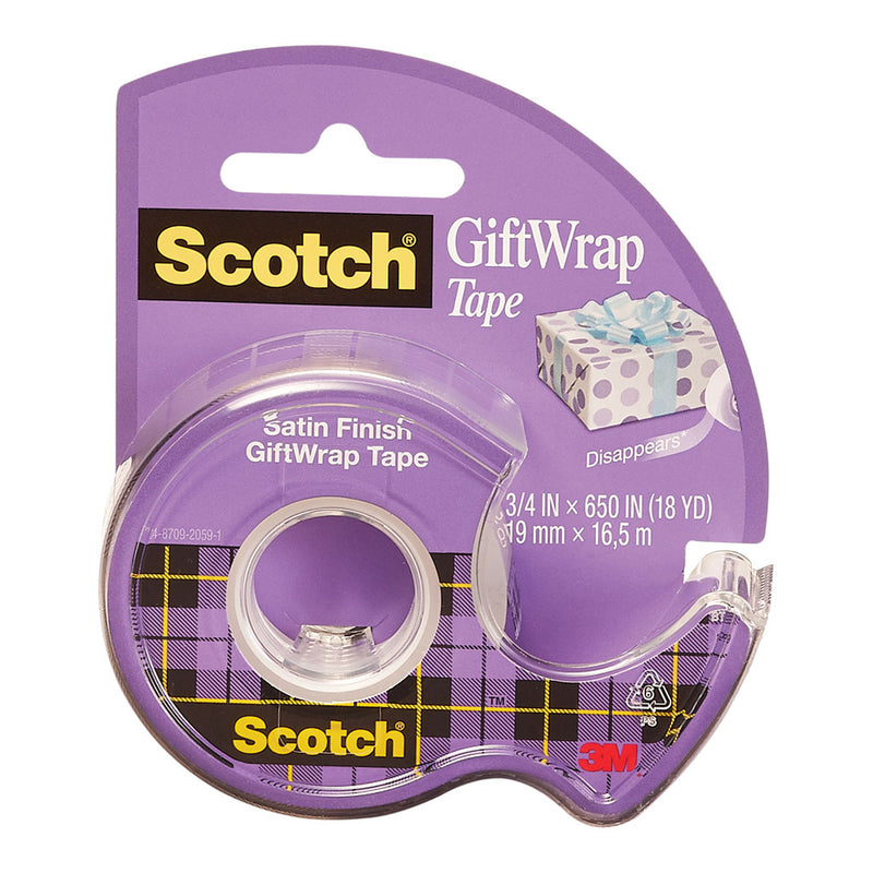 3M Scotch Gift Wrap Tape 15 19mm x 16.5m on dispenser