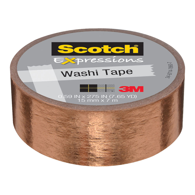 3M Scotch Expressions Foil Washi Tape C614-CPR 15mm x 7m Copper