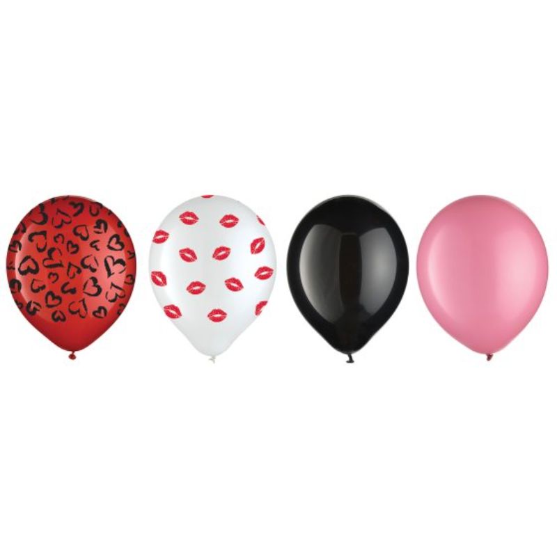 Valentine's Day 30cm Assorted Latex Balloons - Pack of 15