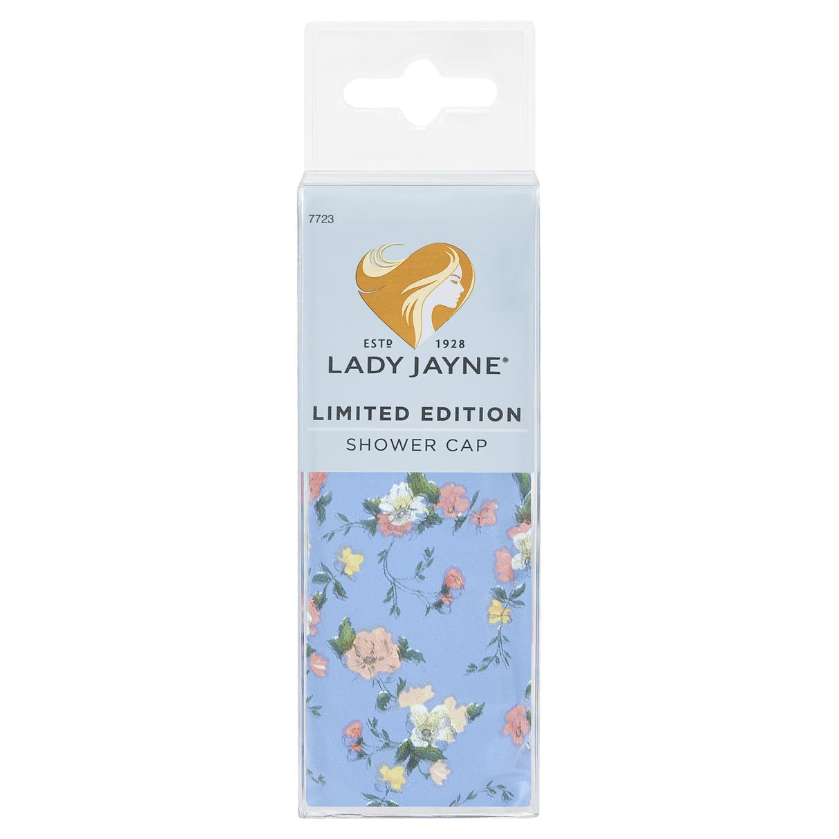 Stylish Lady Jayne Shower Cap, waterproof and secure fit, protects hair from moisture while enhancing conditioning treatments.