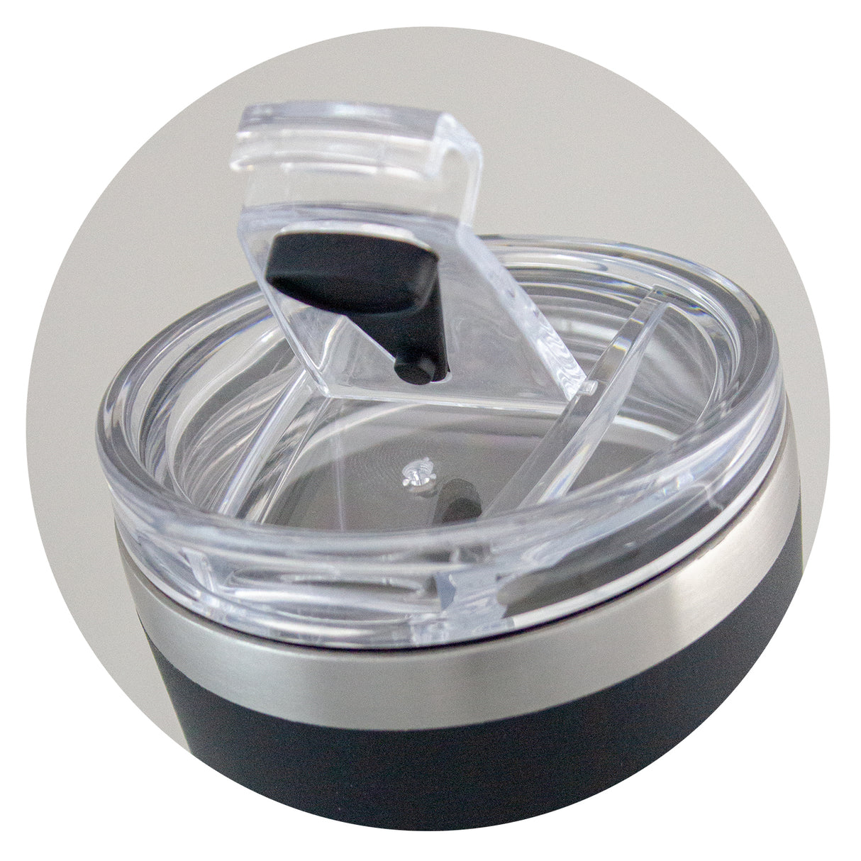 Sleek black Swiss Peak Vacuum Cup with 350ml capacity and double wall insulation, ideal for keeping drinks hot or cold.