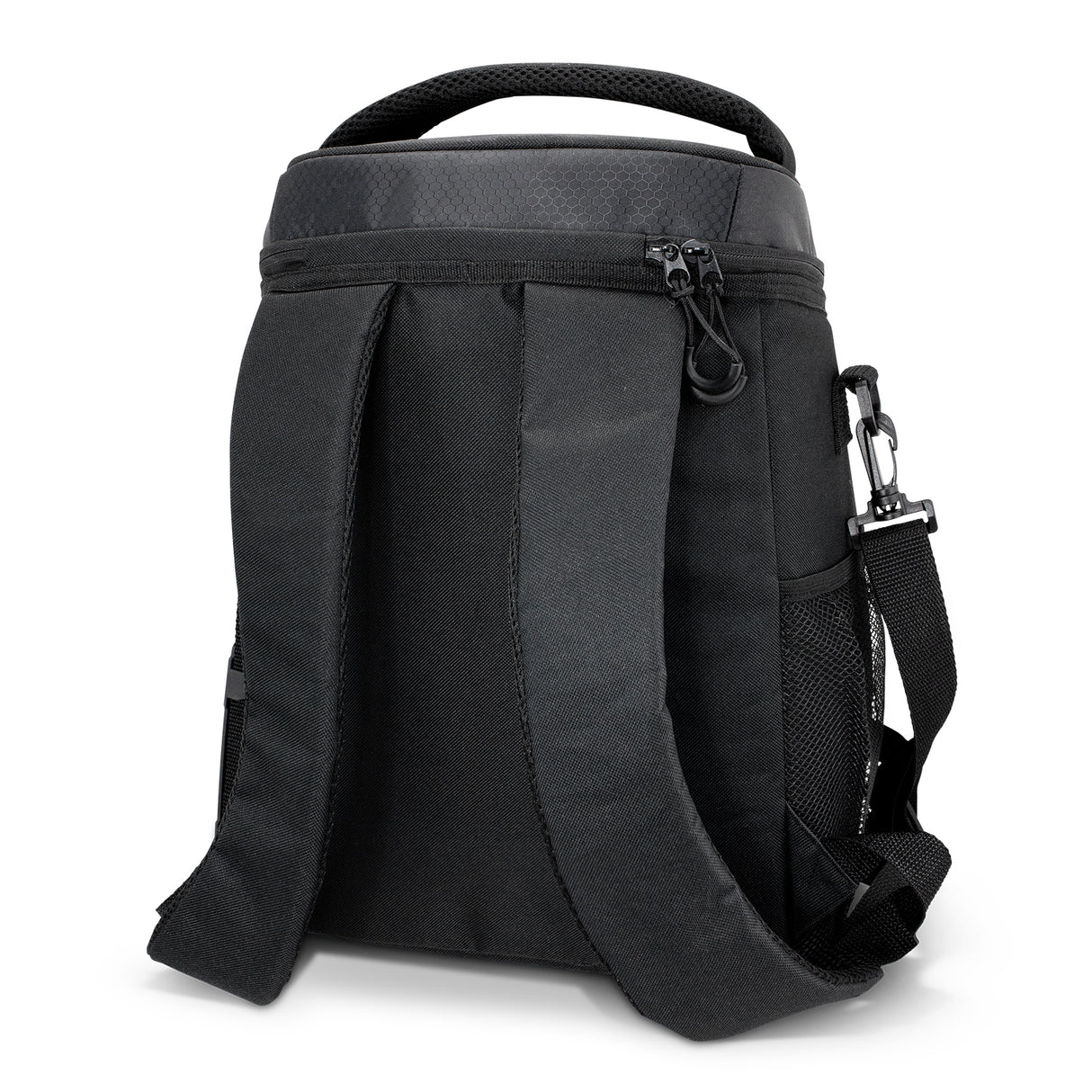 Cooler Backpack Andes in black, featuring 18L capacity, thick insulation, adjustable straps, and multiple pockets for outdoor adventures.