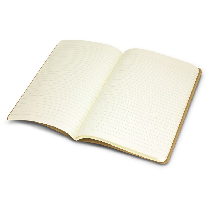 Set of 6 Moleskine Kraft Cahier Journals, A5 size, featuring lined pages, soft cover, and inner document wallet for organization.