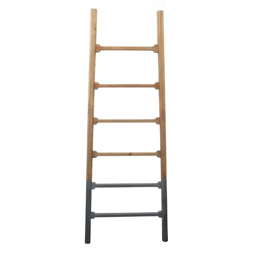 Wooden colour dip display ladder for draping towels, clothes, or magazines, enhancing home decor.