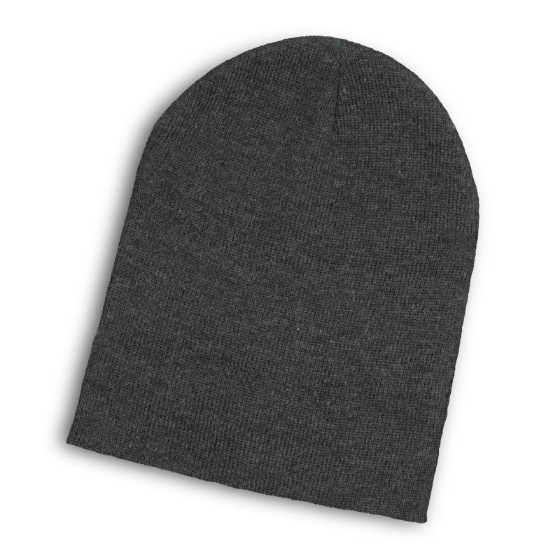 Heather Slouch Charcoal Beanie pack of 10, warm knit, stylish two-tone design, fits most head sizes, perfect winter accessory.