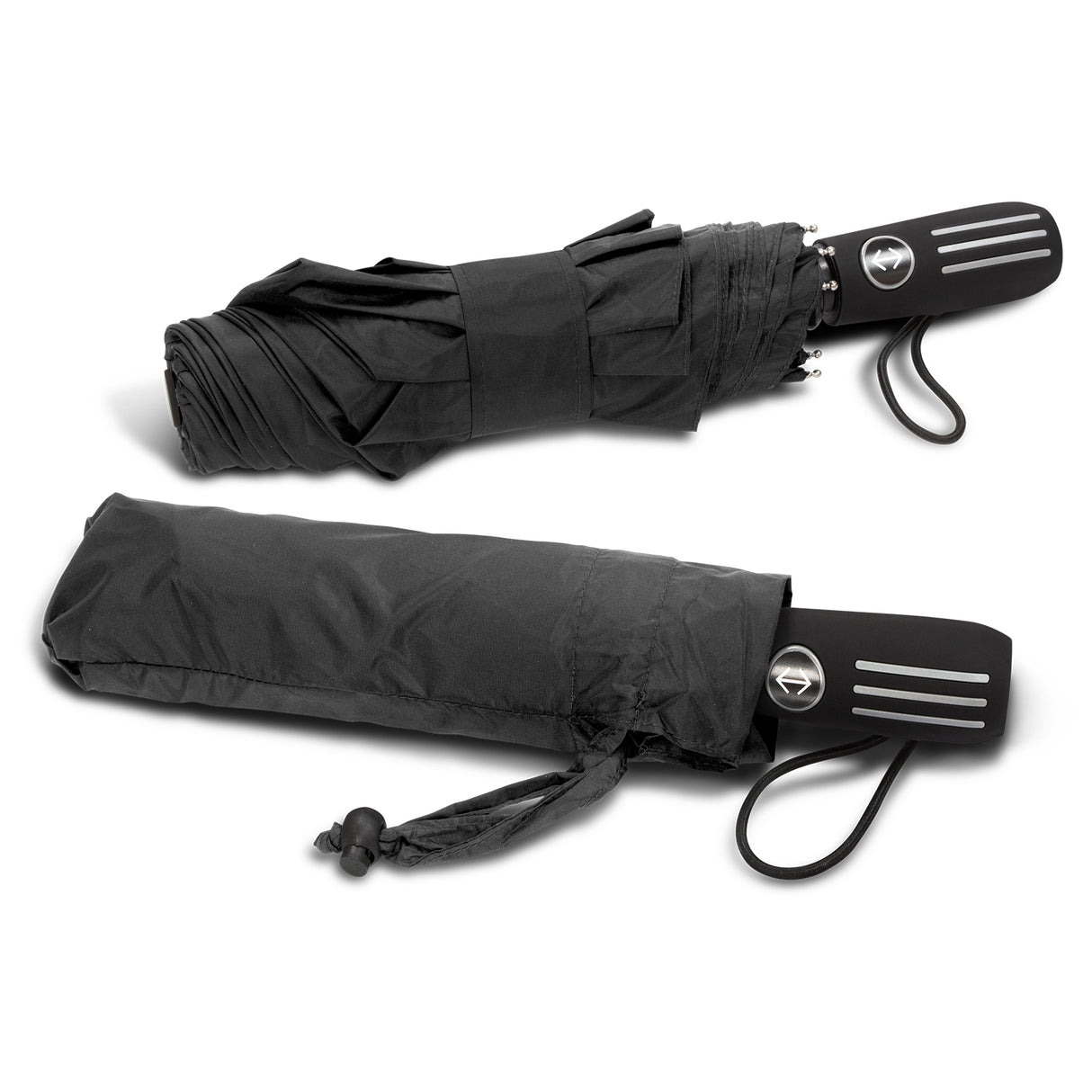 Black Director Umbrella by PEROS, featuring a 1050mm canopy, automatic opening, and compact fold for easy transport.