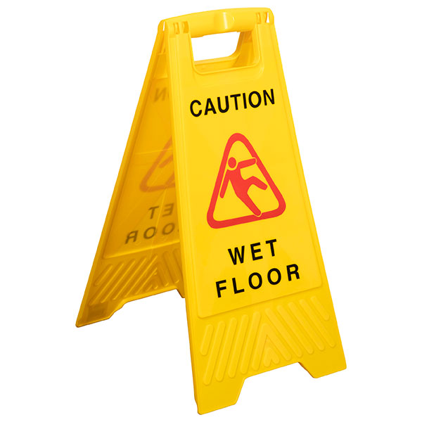 Bright yellow Cleanlink Wet Floor Safety Sign, designed for visibility and accident prevention in any environment.