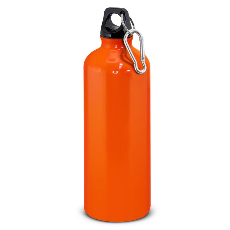 Orange 800ml Intrepid aluminum bottle set of 6, BPA-free with carry handle, perfect for outdoor hydration.