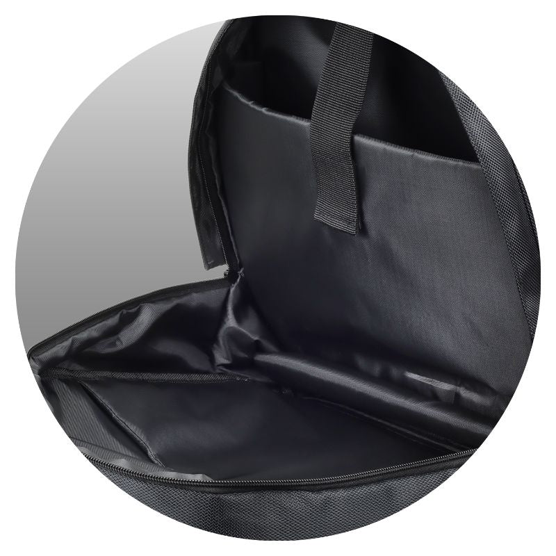 Black Legacy Laptop Backpack designed for 15.6-inch laptops, featuring durable 1680D polyester and multiple organizational pockets.
