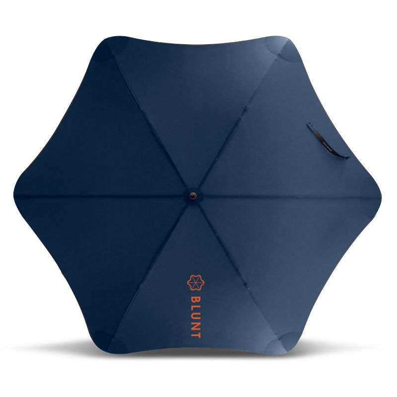 BLUNT Sport Umbrella in Navy/Orange, large, windproof, automatic opening; perfect for outdoor sports and adventures.