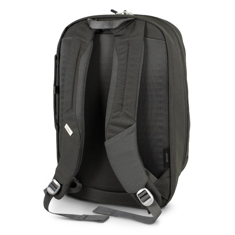 Osprey Arcane Large Day Backpack in black, featuring a padded laptop sleeve, water bottle pocket, and sustainable materials.
