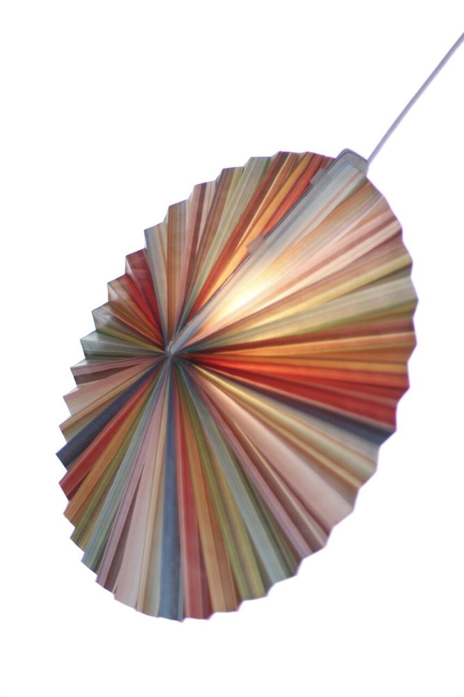 Handcrafted 55cm multi lantern lamp shade in thick paper, perfect for enhancing decor and creating a warm glow at events.