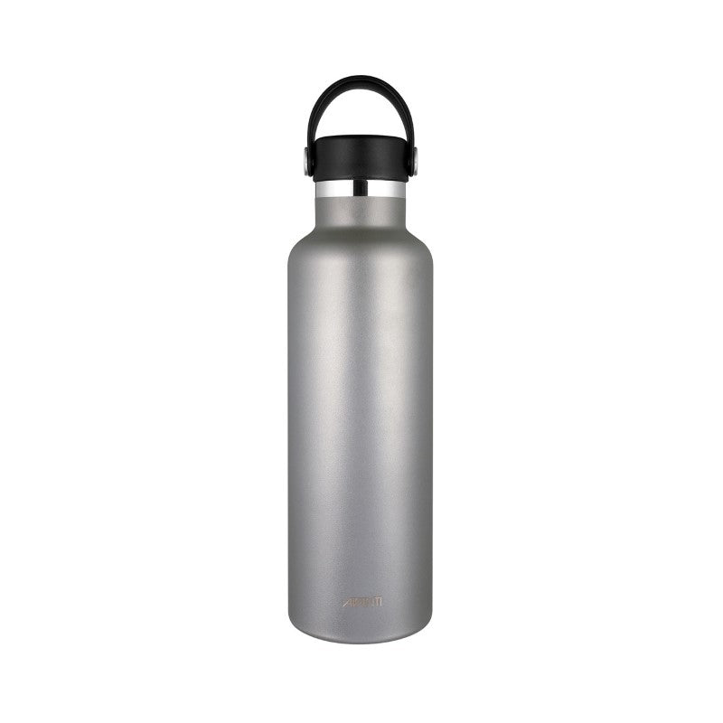 Avanti HydroPlus 750ml insulated bottle in platinum, stainless steel, keeps drinks cold for 24 hours; BPA-free and leakproof.