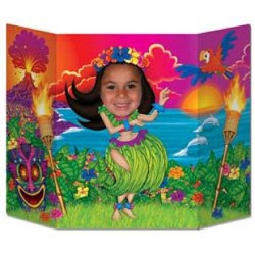Hula girl photo prop, 94cm x 64cm cardboard, ideal for fun photography backdrops.