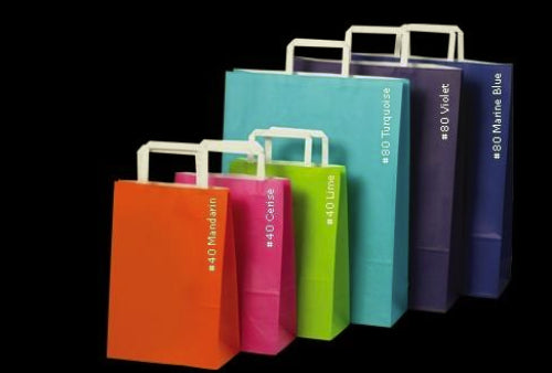 Bright pink large paper bags with sturdy handles, perfect for gifts and celebrations; pack of 25 in vibrant color.