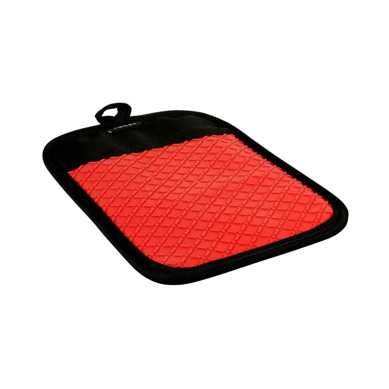 Bright red Avanti silicone pot holders set of 2, heat-resistant and non-slip, perfect for handling hot cookware safely.