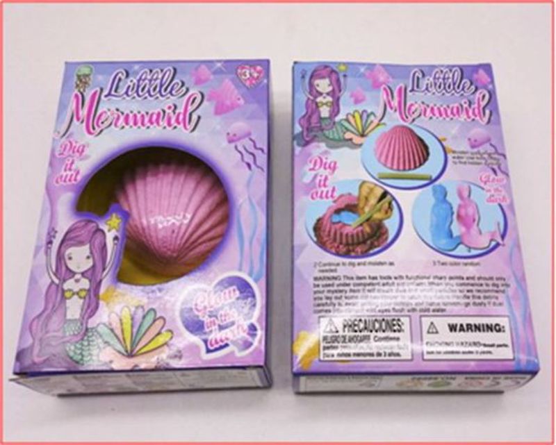 Colorful Fossil Mermaid Display set featuring 12 vibrant mermaid fossils for imaginative play and educational exploration.