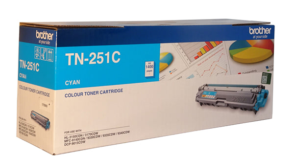 Cyan toner cartridge for Brother printers, yields 1,400 pages, ensuring vivid, high-quality prints for home and office use.