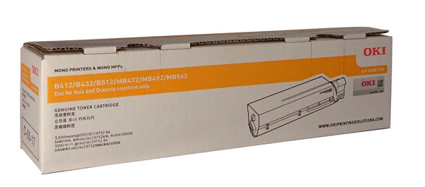 OKI 45807103 Black Toner cartridge for superior printing, compatible with various OKI printer models, yields 3,000 pages.