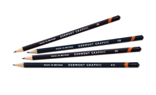 Derwent Graphic Pencils tin of 12 features a range from 9H to 9B for detailed illustrations and smooth shading.