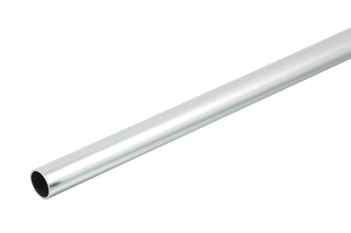 Bright silver anodised wardrobe rail, 19mm diameter x 1800mm long, perfect for organizing clothes and maximizing closet space.