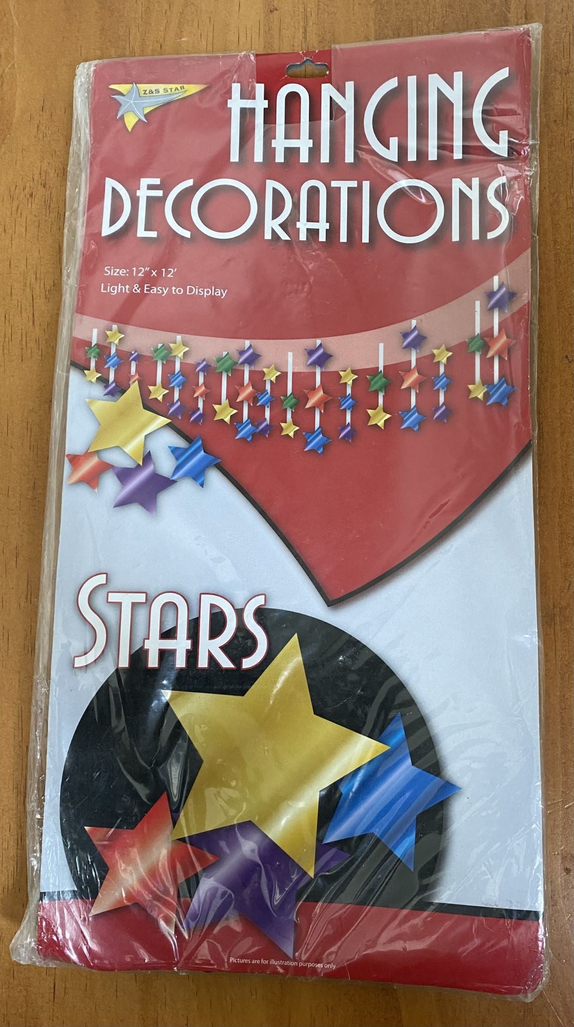 Hanging star decorations, 12"x12", lightweight, perfect for events, adding whimsy and charm to any space at clearance price.