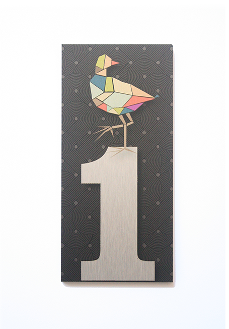 Premium brushed silver house number '1', 70mm x 148mm, waterproof, easy installation with double-sided tape, ideal for curb appeal.