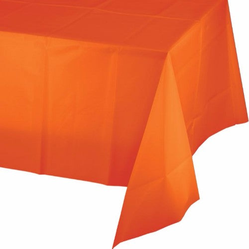 Sunkissed Orange Tablecover Plastic