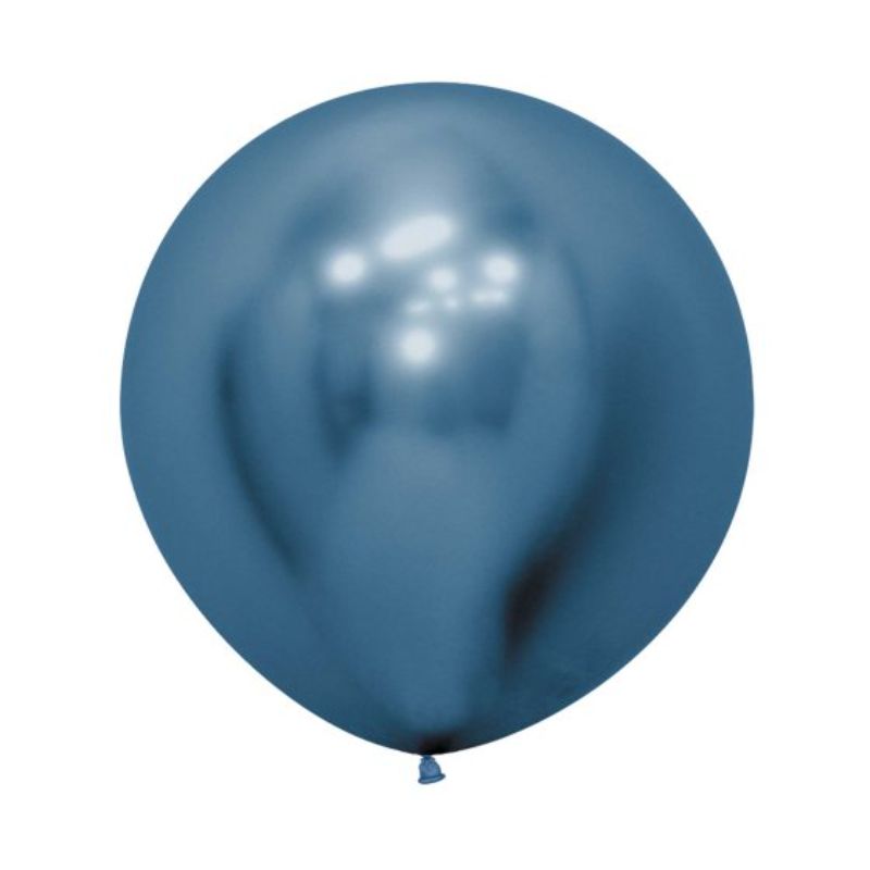Sempertex 60cm Metallic Reflex Blue Latex Balloons 940, 3PK (Set of 3)