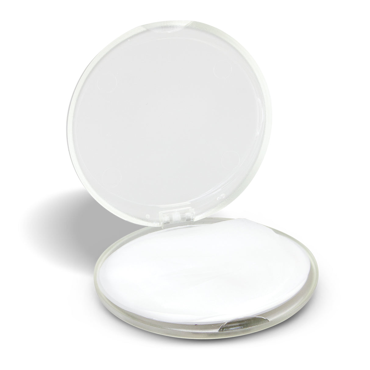 Compact frosted clear case with 30 dissolvable soap sheets, perfect for on-the-go hand hygiene and travel convenience.