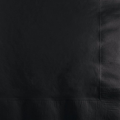 Elegant black velvet napkins, 25cm x 25cm, 2-ply, perfect for upscale events or cozy dinners, pack of 50.