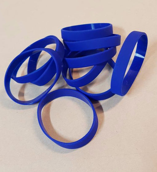 Dark blue silicone wristbands pack of 10, ideal for events, fundraisers, and promoting causes with durable, comfortable design.