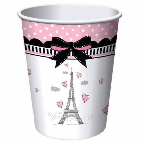 Party in Paris Cups Hot & Cold Paper - Pack of 8