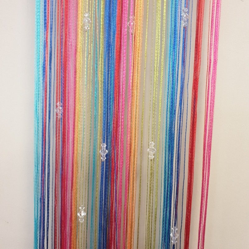 Vibrant multi-colour beaded string curtain, 1 m x 2 m, enhancing decor and providing privacy for any space.