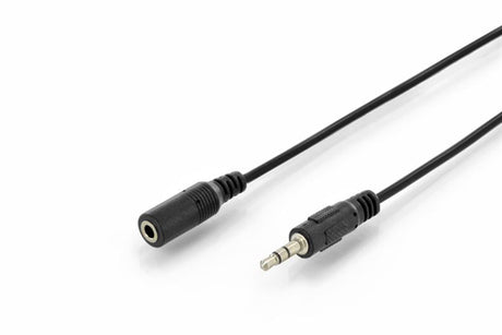 Digitus 1.5m stereo audio extension cable, 3.5mm male to female, nickel-plated connectors for reliable sound transfer.