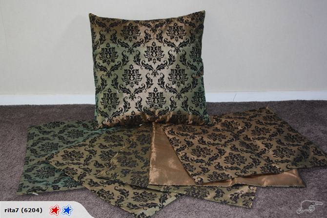 Set of 6 luxurious bronze cushion covers with dual-sided royal pattern, ideal for stylish home decor upgrades.