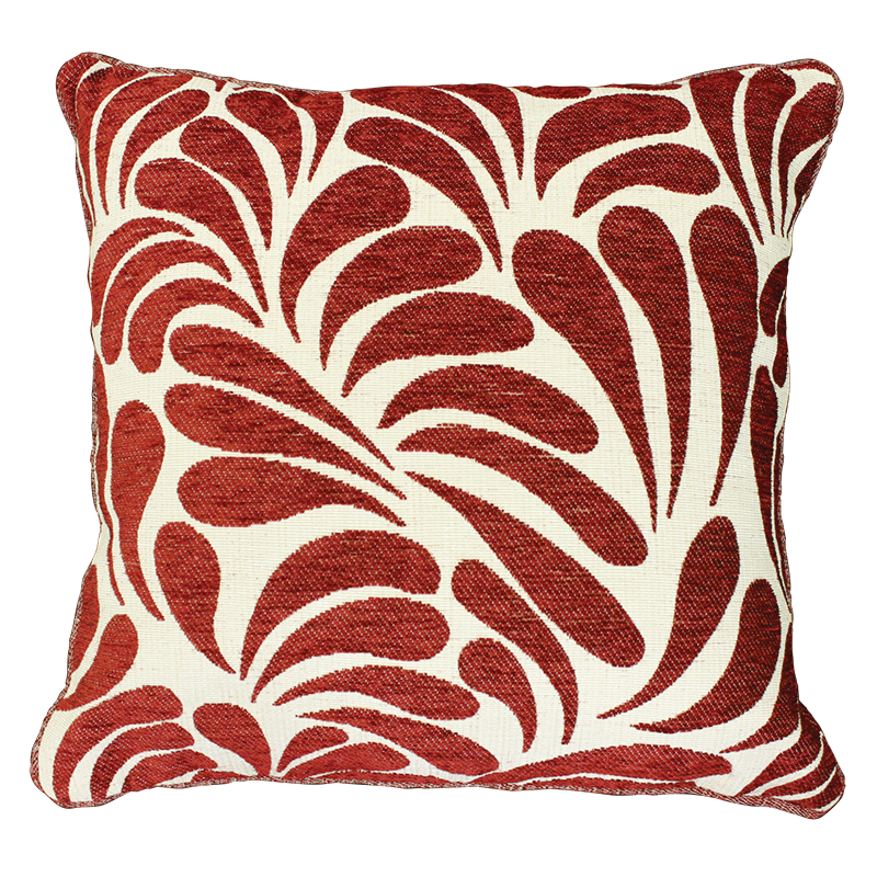 Bold woven tapestry cushion in red (45x45cm), adding style and comfort to any space with premium quality and support.