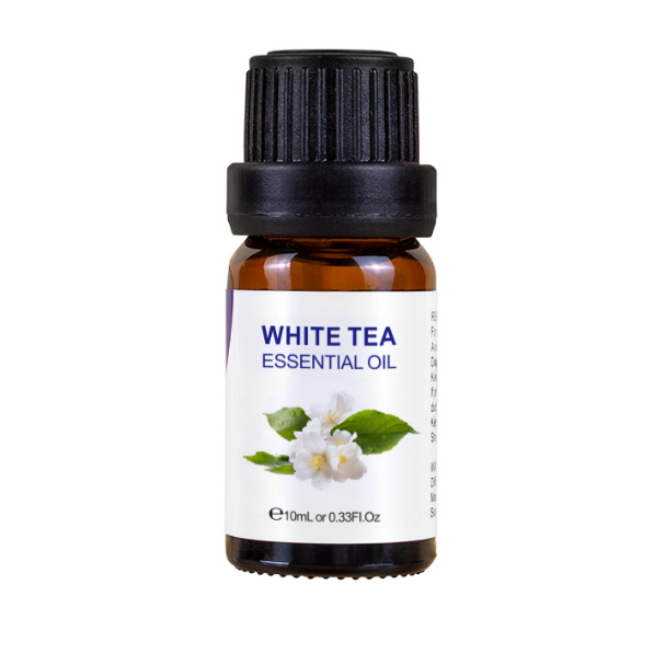 Essential Oil 10ml White Tea in a bottle, exuding calming aromas perfect for meditation, stress relief, and wellness routines.