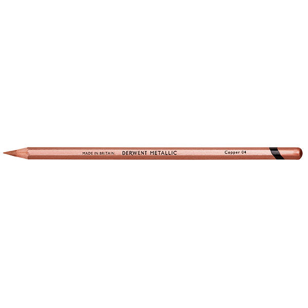 High-quality Derwent Metallic Pencil in Copper, featuring a bold hue for vibrant art on paper, canvas, and wood.