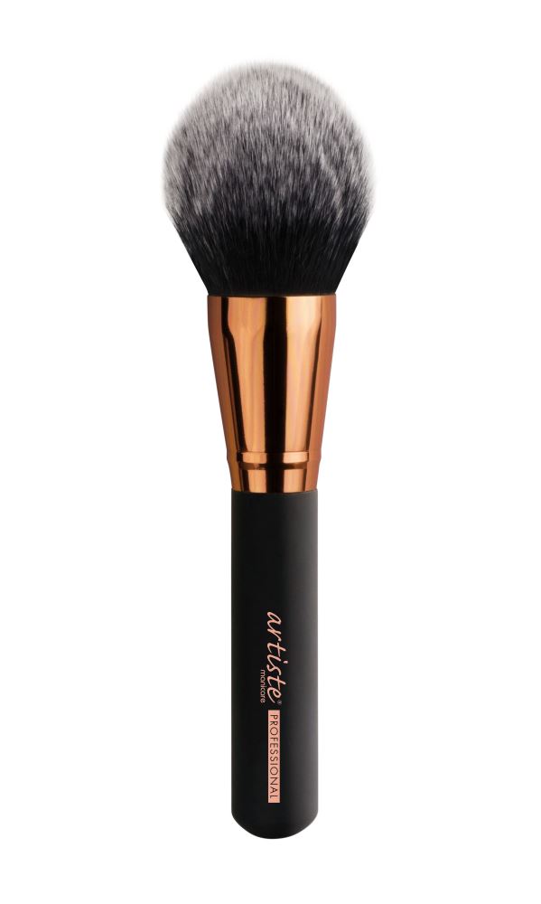 Artiste A01 Airbrush Mega Powder/Bronzer Brush with ultra-dense bristles and rose gold ferrule for precise makeup application.