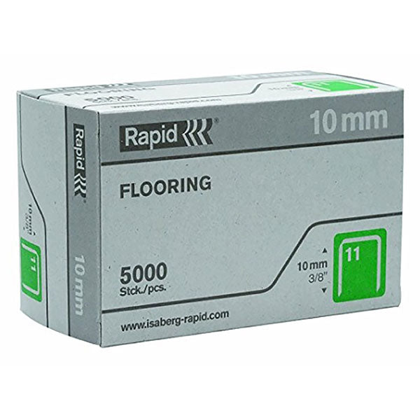 High-performance Rapid Staples 11/10 in a 5000-pack, designed for secure stapling with 10mm leg length for professional use.