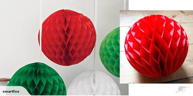 Vibrant red 30cm paper honeycomb balls, pack of 10, perfect for elevating any celebration with colorful decor.