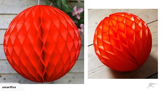 Orange tissue paper honeycomb lantern balls, 15cm, pack of 10, perfect for hanging decorations at any celebration.