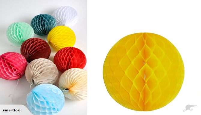 Bright yellow 30cm honeycomb balls, pack of 10, perfect for festive decorations at any celebration or event.