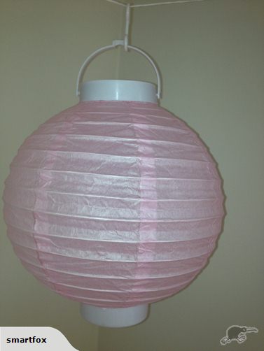 20cm pink lantern with LED light, perfect for events, weddings, and parties; portable and reusable for vibrant decorations.