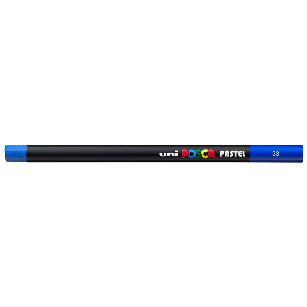 Uni Posca Pastel Blue marker with vibrant hue for smooth, residue-free application on various surfaces. Perfect for artists and crafters.