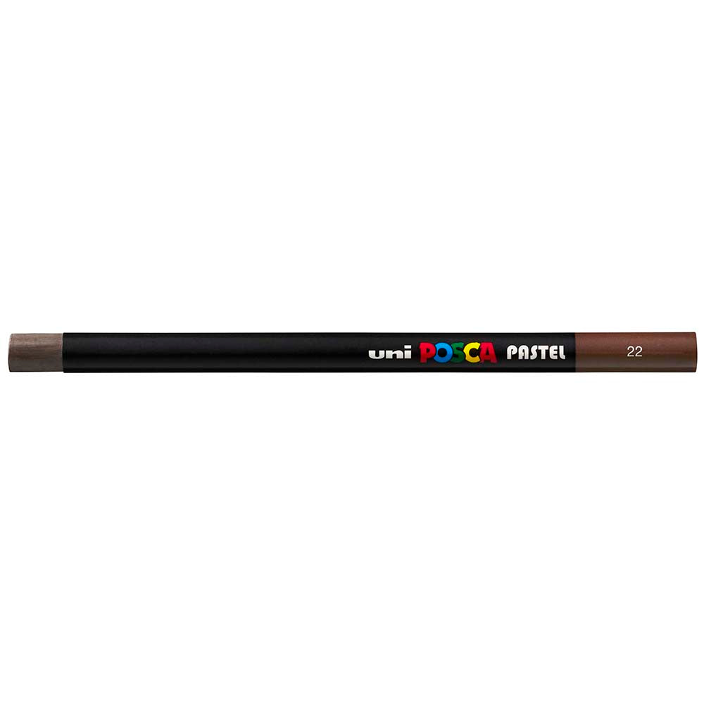 Uni Posca Pastel Dark Brown stick showcasing its vibrant color, smooth finish, and versatility for various art techniques.