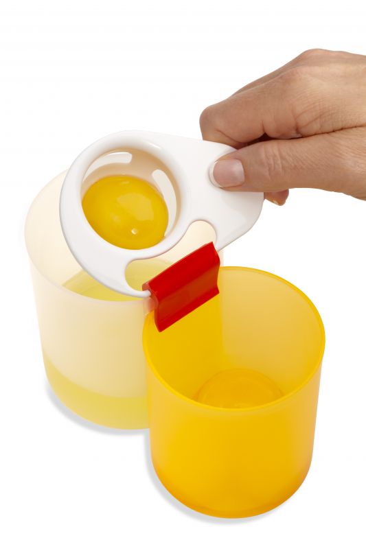 Egg Separator from Kuhn Rikon, designed for effortless separation of yolks and whites, perfect for cooks and bakers.